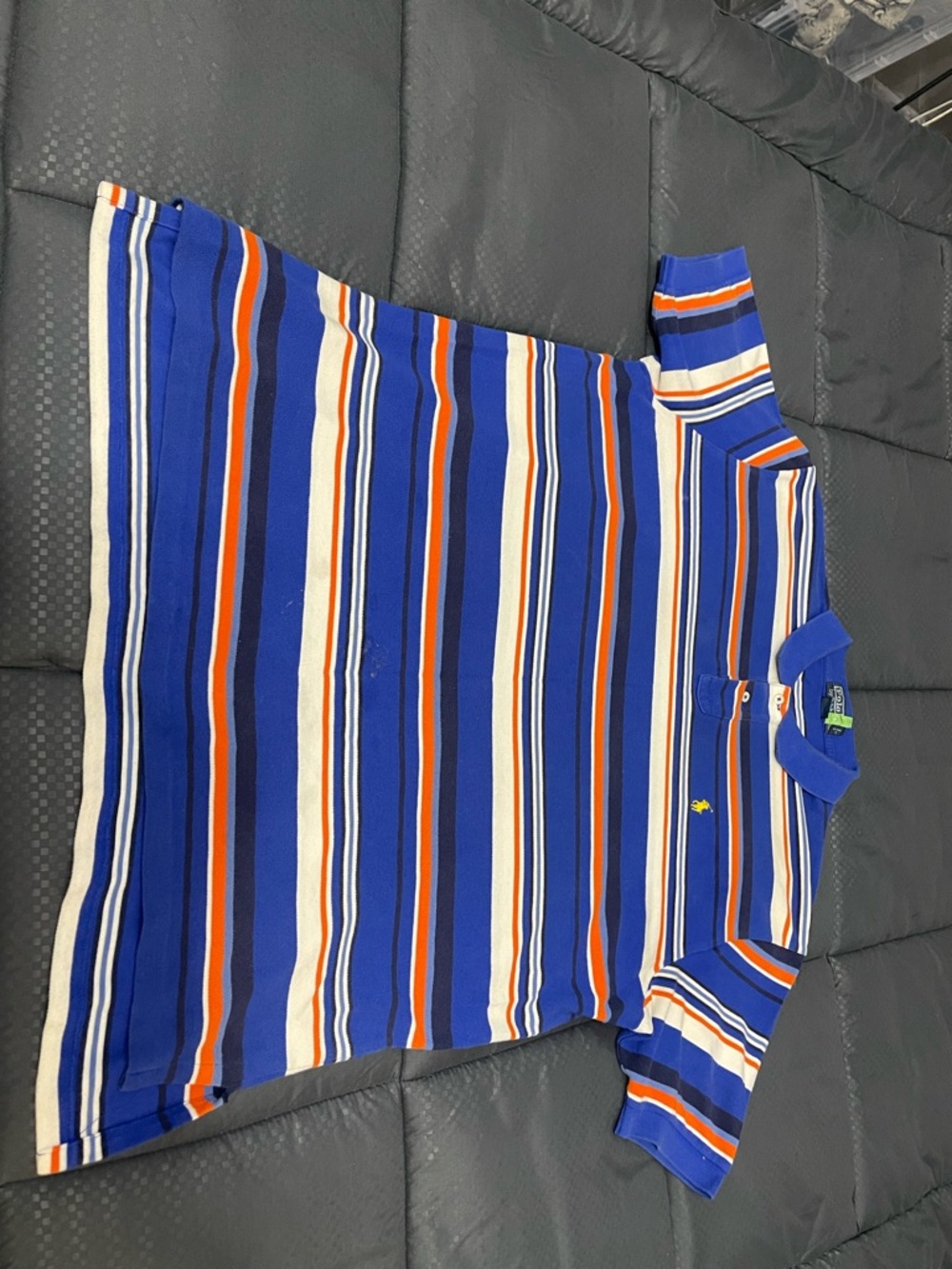Ralph Lauren Blue Polo with Orange, White & Navy Stripes - Picture 2 of 4